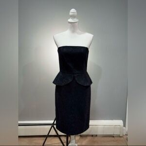 CLEARANCE! Black WHBM Strapless Lace Peplum Sheath Dress Size 6 NWT